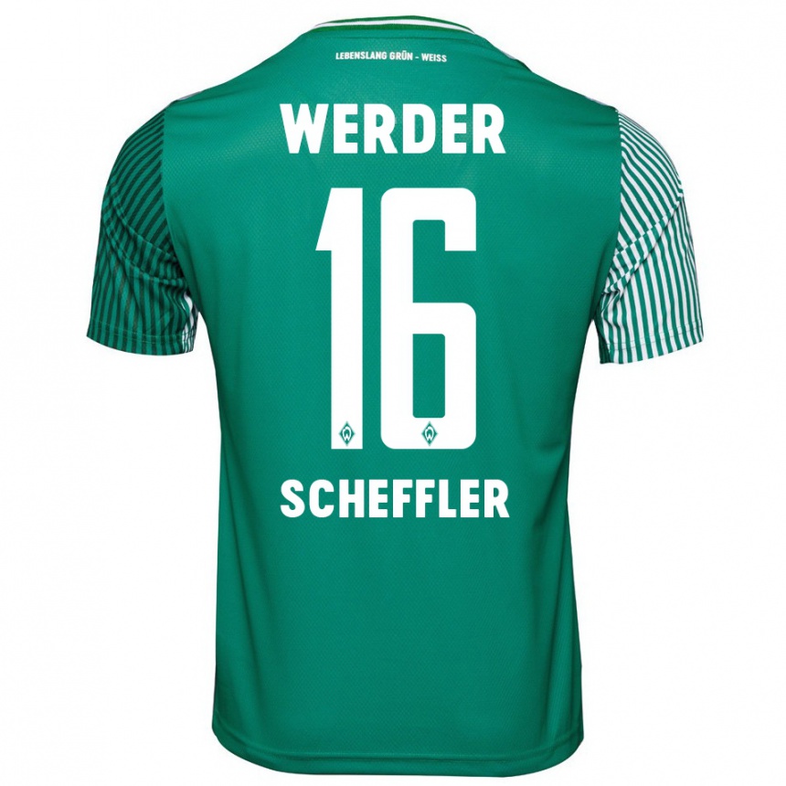 Men Football Ian Scheffler #16 Green Home Jersey 2023/24 T-Shirt