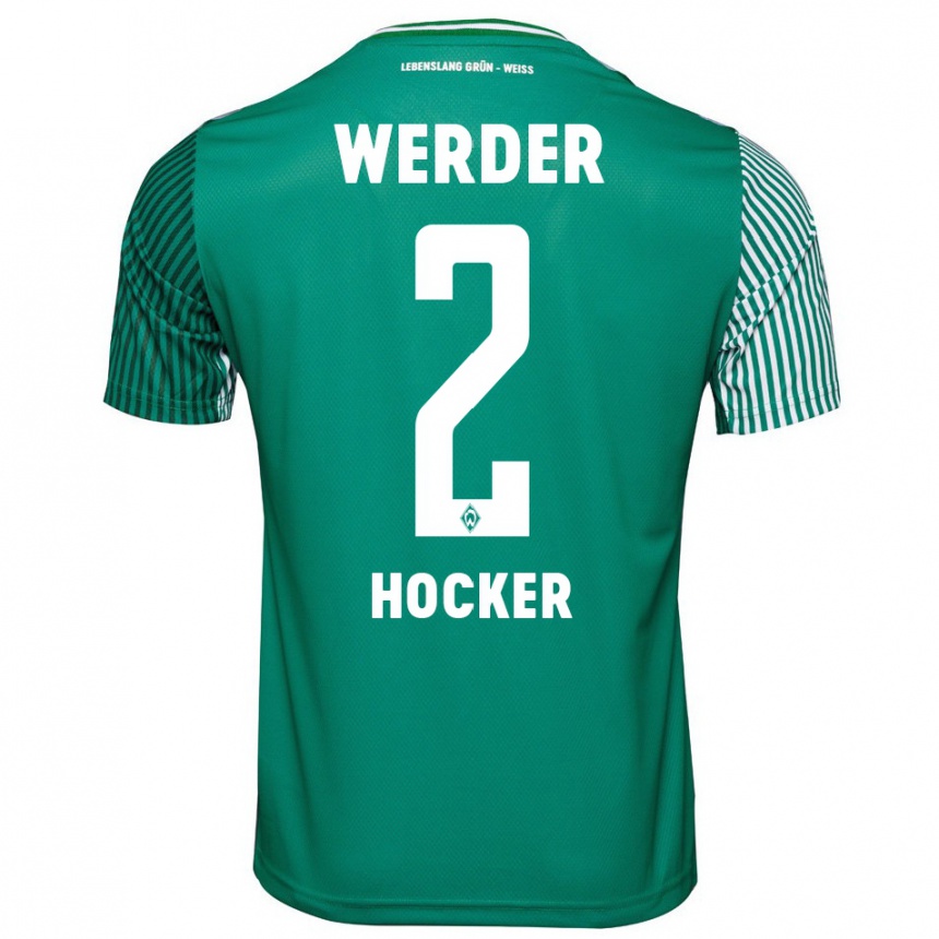 Men Football Luca Höcker #2 Green Home Jersey 2023/24 T-Shirt