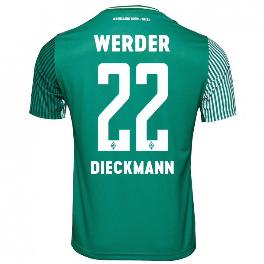 Men Football Rieke Dieckmann #22 Green Home Jersey 2023/24 T-Shirt