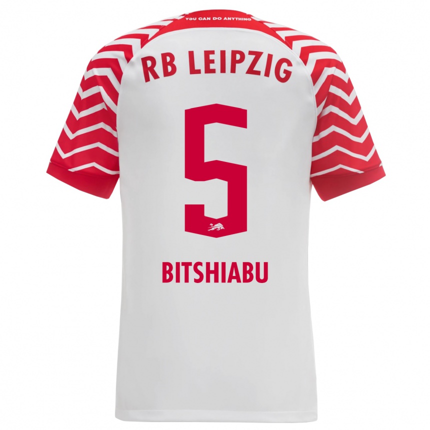 Men Football El Chadaille Bitshiabu #5 White Home Jersey 2023/24 T-Shirt