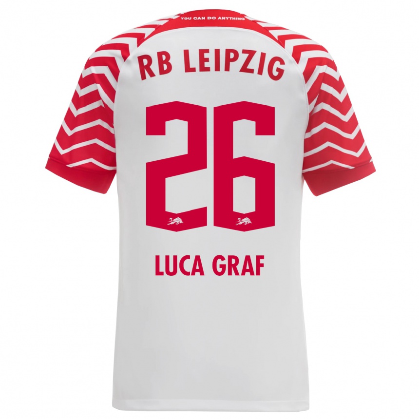 Men Football Luca Marie Graf #26 White Home Jersey 2023/24 T-Shirt