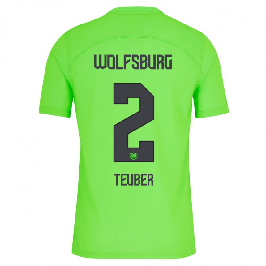 Men Football Julius Teuber #2 Green Home Jersey 2023/24 T-Shirt