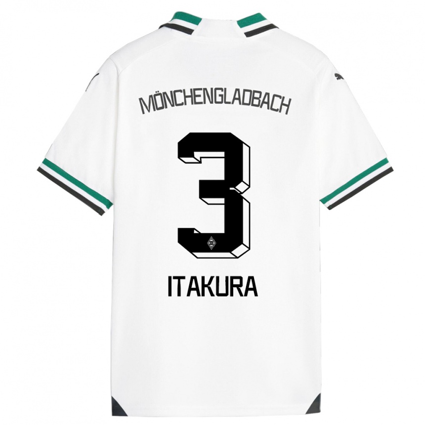 Men Football Ko Itakura #3 White Green Home Jersey 2023/24 T-Shirt