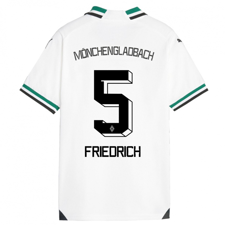 Men Football Marvin Friedrich #5 White Green Home Jersey 2023/24 T-Shirt