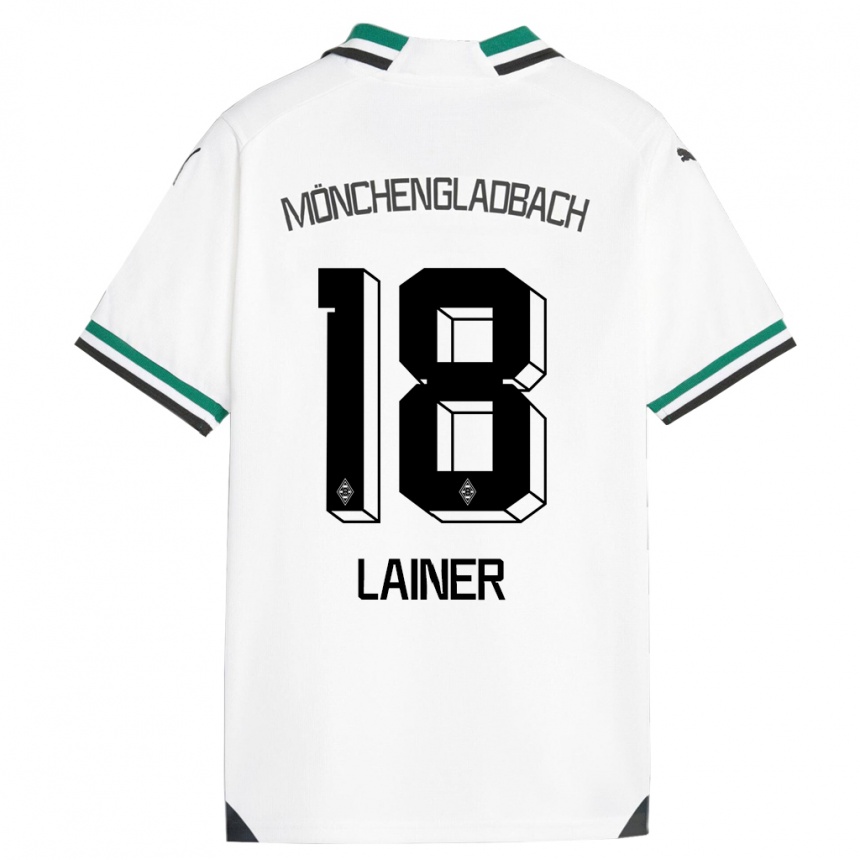 Men Football Stefan Lainer #18 White Green Home Jersey 2023/24 T-Shirt