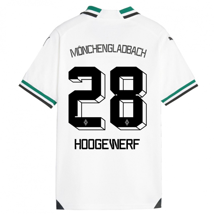 Men Football Dillon Hoogewerf #28 White Green Home Jersey 2023/24 T-Shirt