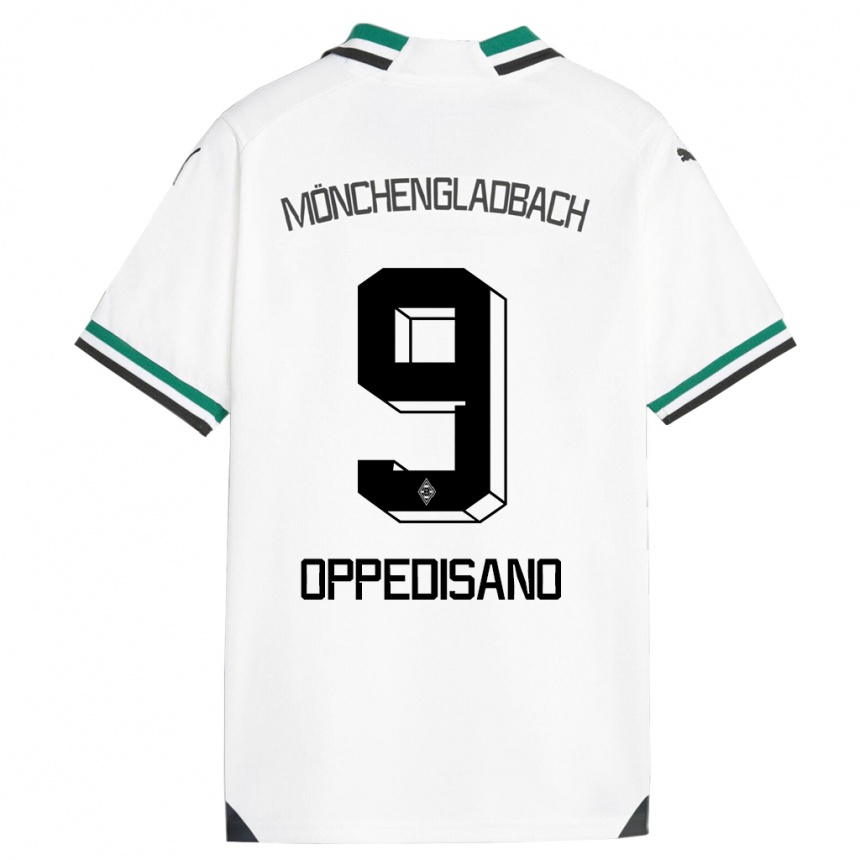 Men Football Valentina Oppedisano #9 White Green Home Jersey 2023/24 T-Shirt