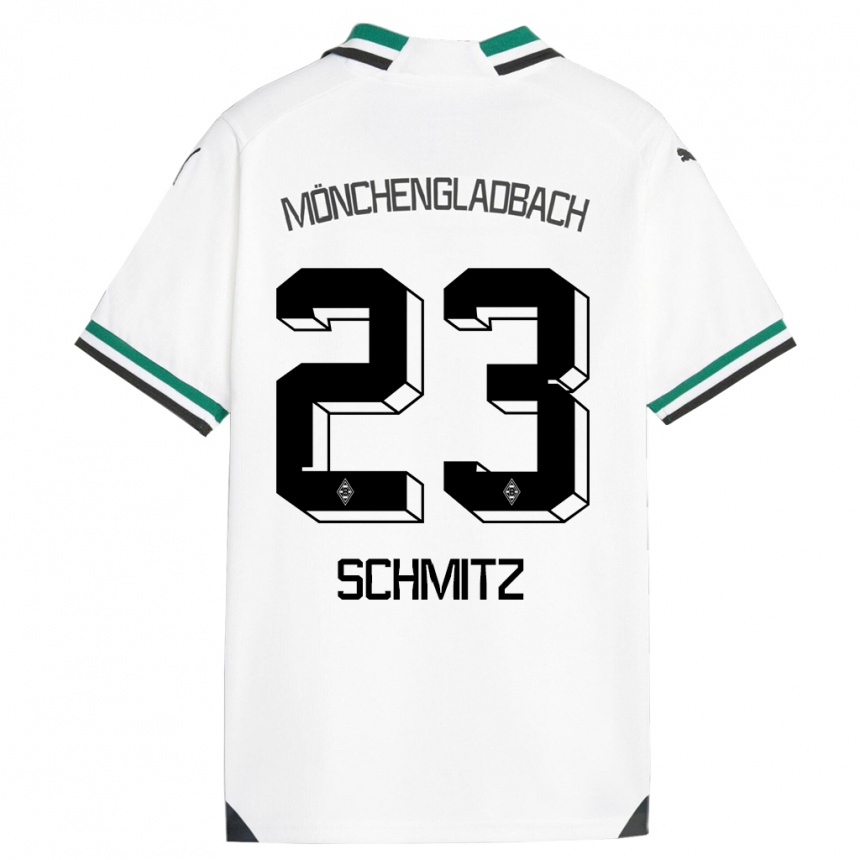 Men Football Sarah Schmitz #23 White Green Home Jersey 2023/24 T-Shirt