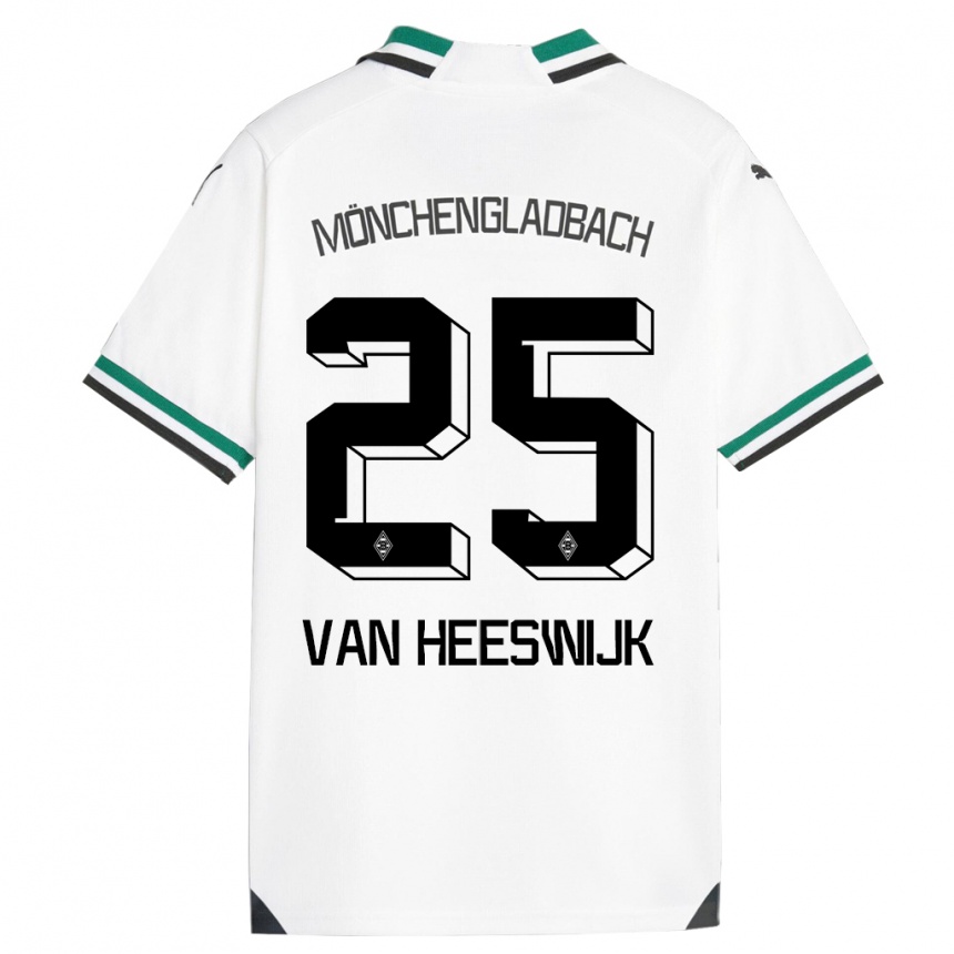 Men Football Amber Van Heeswijk #25 White Green Home Jersey 2023/24 T-Shirt
