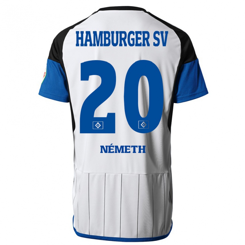 Men Football András Németh #20 White Home Jersey 2023/24 T-Shirt