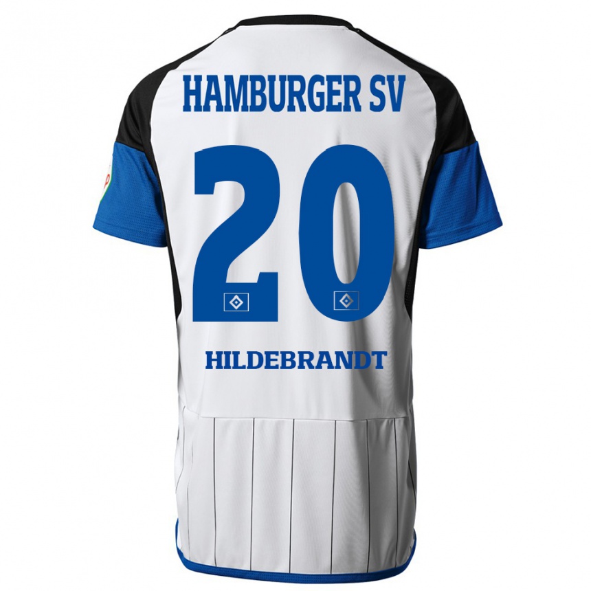 Men Football Tjark Hildebrandt #20 White Home Jersey 2023/24 T-Shirt