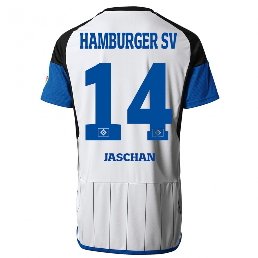 Men Football Endrik Jaschan #14 White Home Jersey 2023/24 T-Shirt