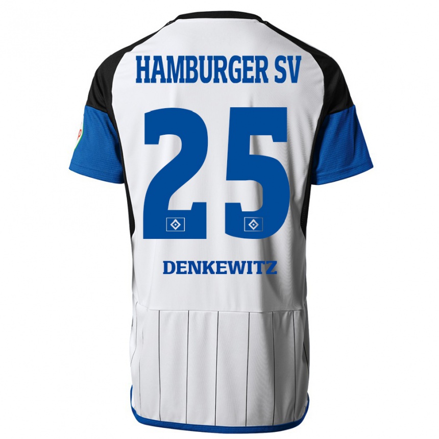 Men Football Nick Denkewitz #25 White Home Jersey 2023/24 T-Shirt