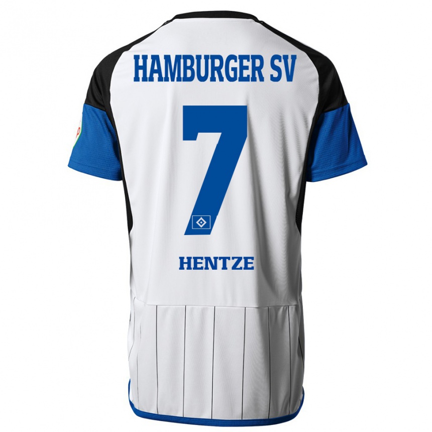 Men Football Tanita-Tammy Hentze #7 White Home Jersey 2023/24 T-Shirt