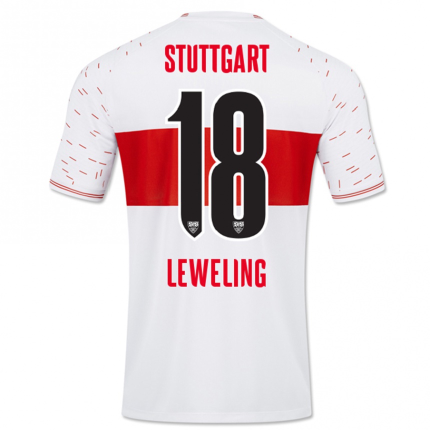 Men Football Jamie Leweling #18 White Home Jersey 2023/24 T-Shirt