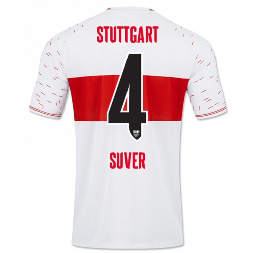 Men Football Jakov Suver #4 White Home Jersey 2023/24 T-Shirt