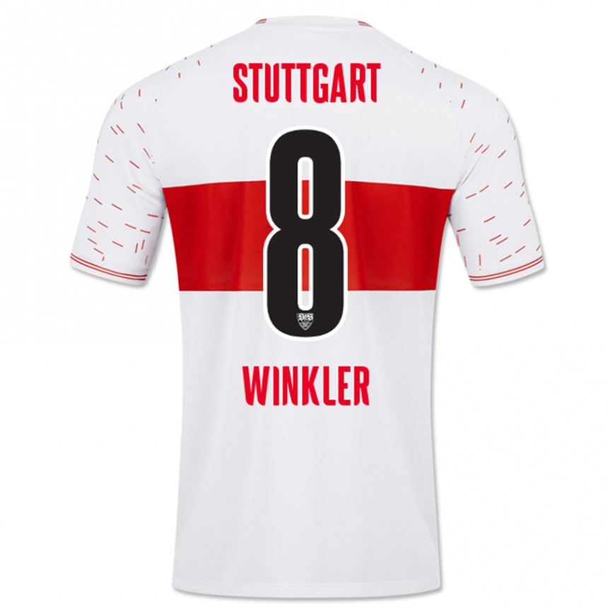 Men Football Nathan Winkler #8 White Home Jersey 2023/24 T-Shirt