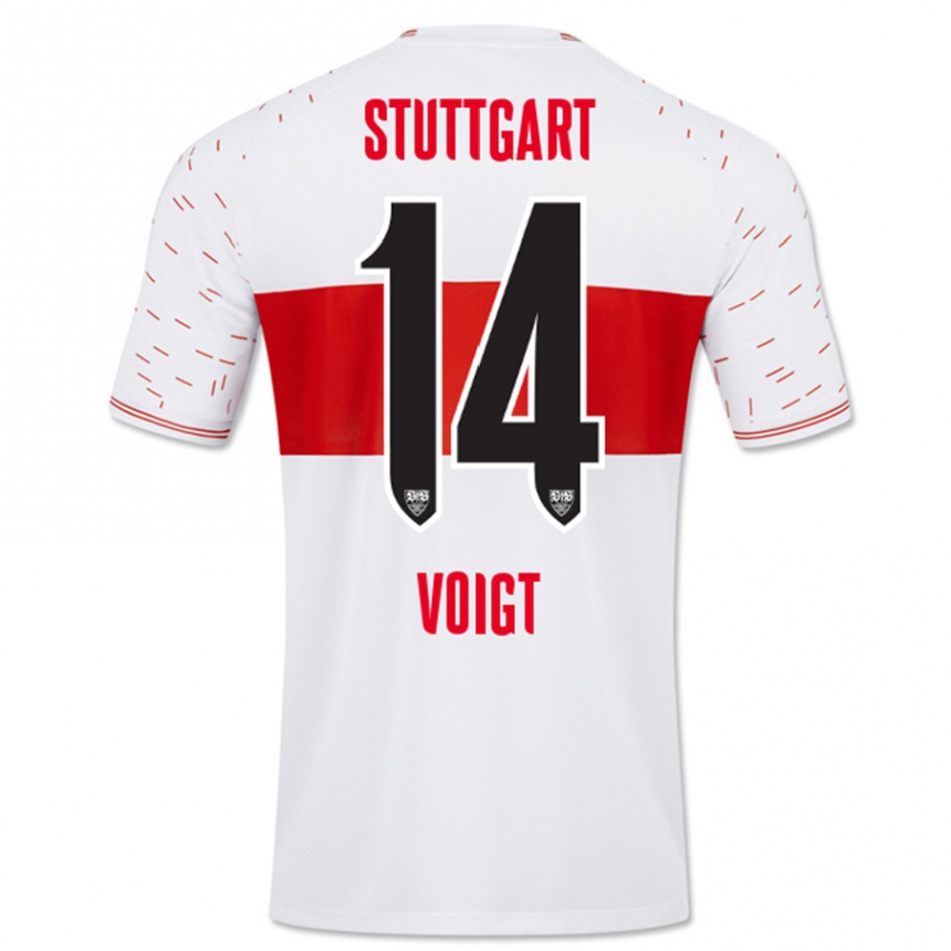 Men Football Max Voigt #14 White Home Jersey 2023/24 T-Shirt