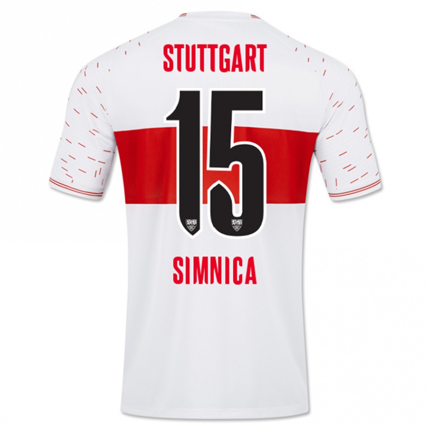 Men Football Luan Simnica #15 White Home Jersey 2023/24 T-Shirt