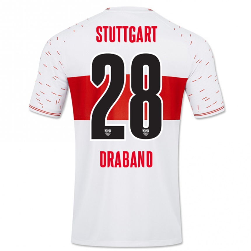 Men Football Dominik Draband #28 White Home Jersey 2023/24 T-Shirt