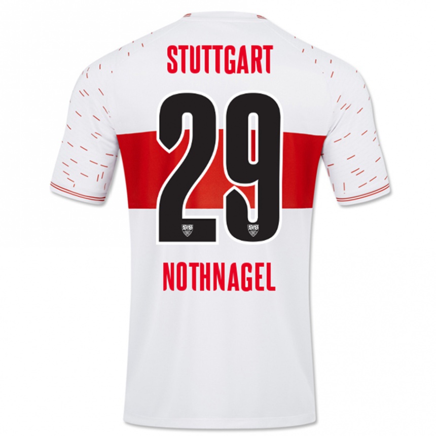 Men Football Dominik Nothnagel #29 White Home Jersey 2023/24 T-Shirt