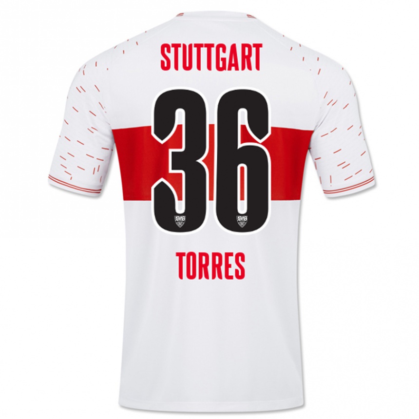 Men Football Yohann Torres #36 White Home Jersey 2023/24 T-Shirt