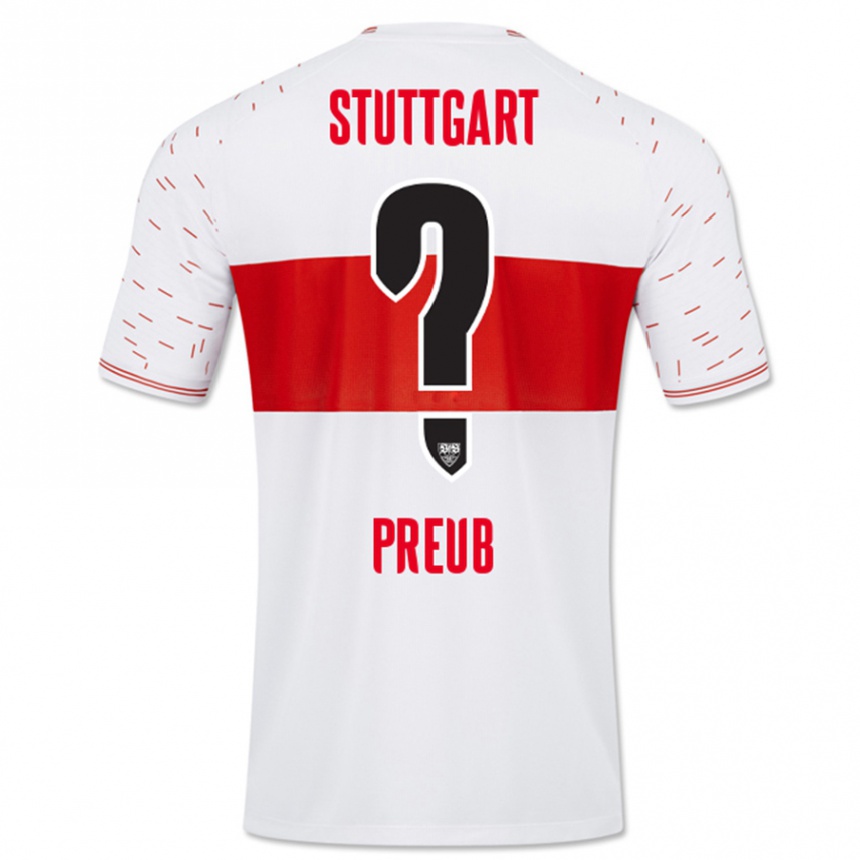 Men Football Laurin Preuß #0 White Home Jersey 2023/24 T-Shirt