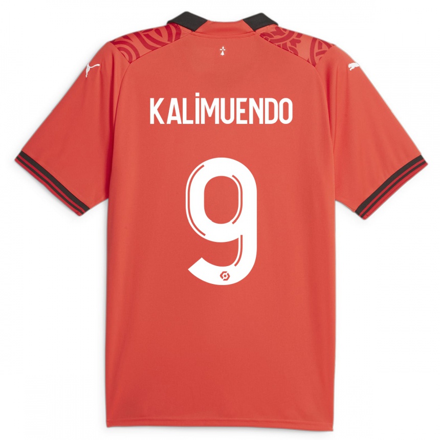 Men Football Arnaud Kalimuendo #9 Red Home Jersey 2023/24 T-Shirt