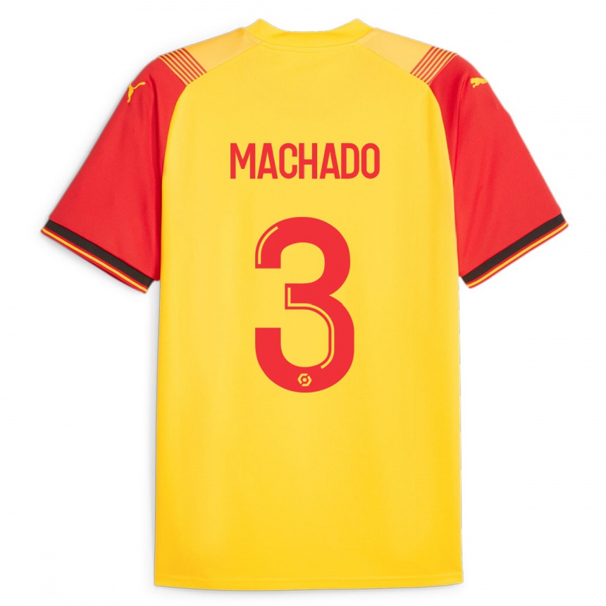 Men Football Deiver Machado #3 Yellow Home Jersey 2023/24 T-Shirt