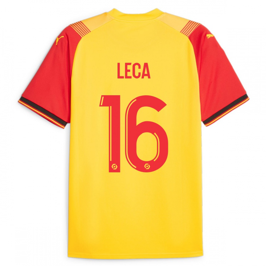 Men Football Jean-Louis Leca #16 Yellow Home Jersey 2023/24 T-Shirt