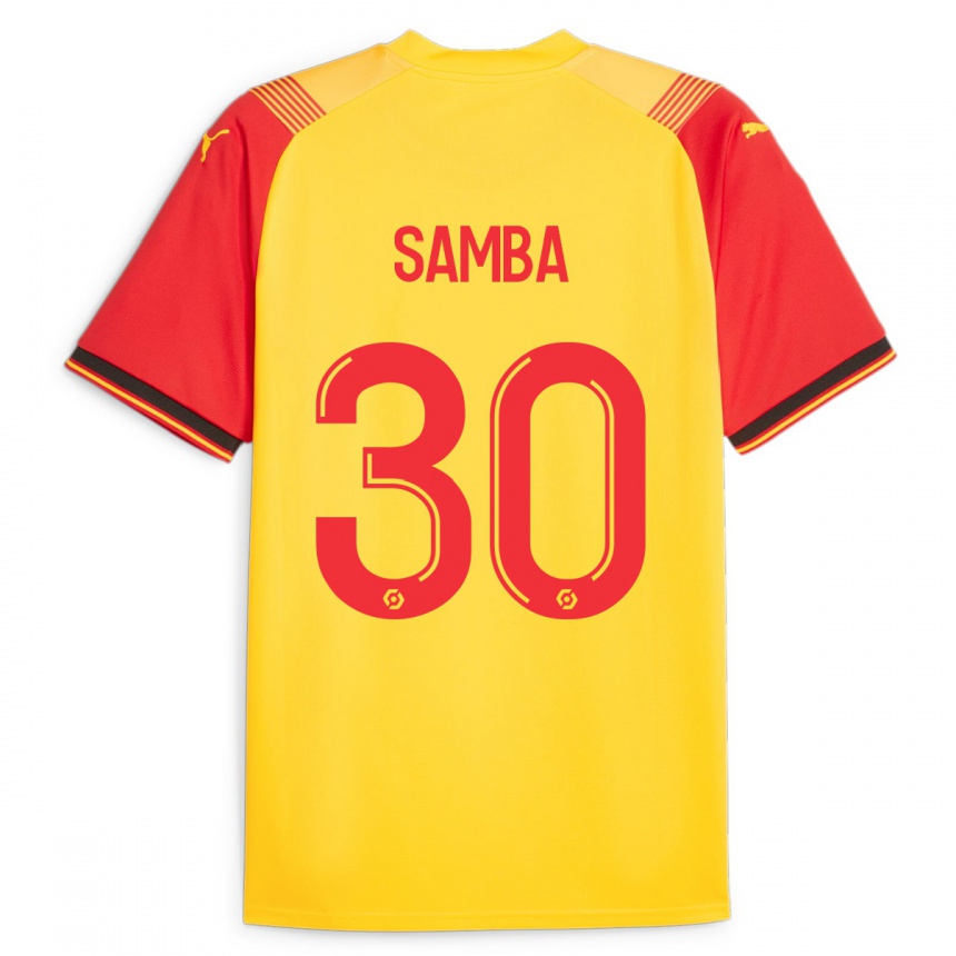Men Football Brice Samba #30 Yellow Home Jersey 2023/24 T-Shirt