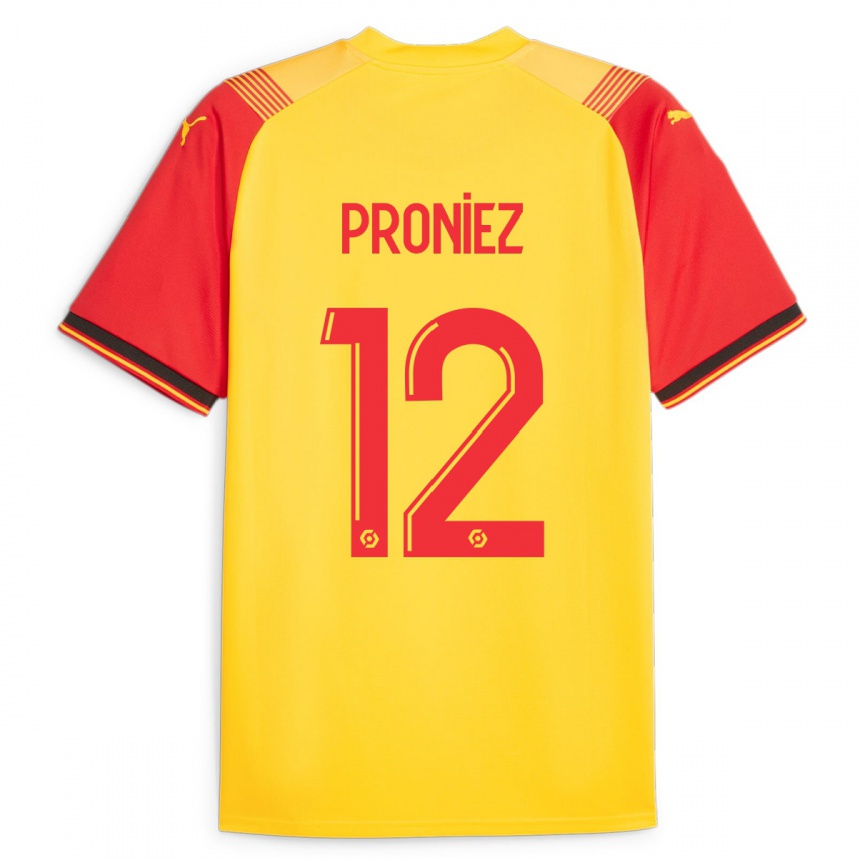 Men Football Fany Proniez #12 Yellow Home Jersey 2023/24 T-Shirt