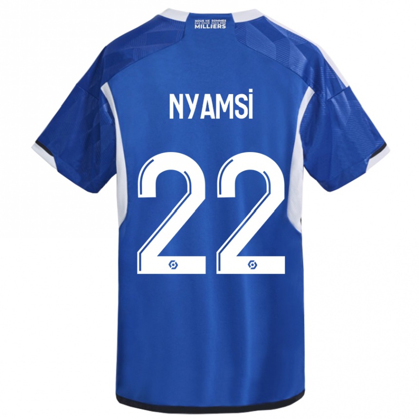 Men Football Gerzino Nyamsi #22 Blue Home Jersey 2023/24 T-Shirt