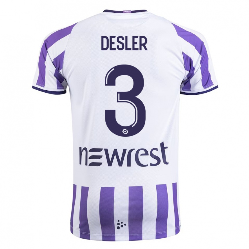 Men Football Mikkel Desler #3 White Home Jersey 2023/24 T-Shirt