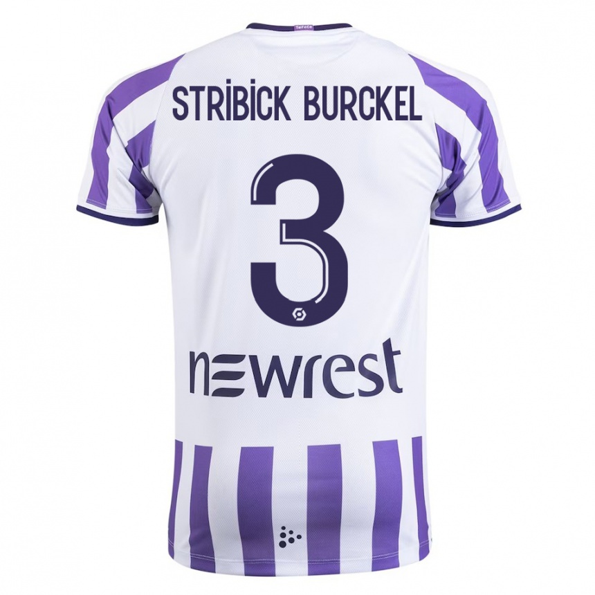 Men Football Laetitia Stribick-Burckel #3 White Home Jersey 2023/24 T-Shirt