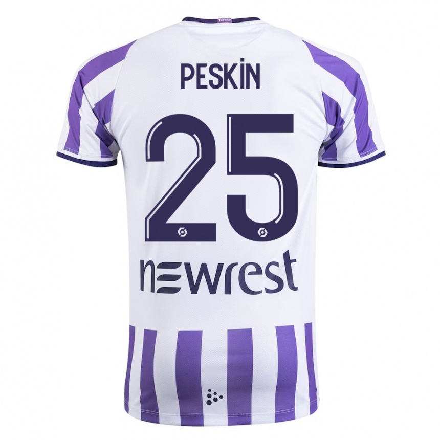 Men Football Kelso Peskin #25 White Home Jersey 2023/24 T-Shirt