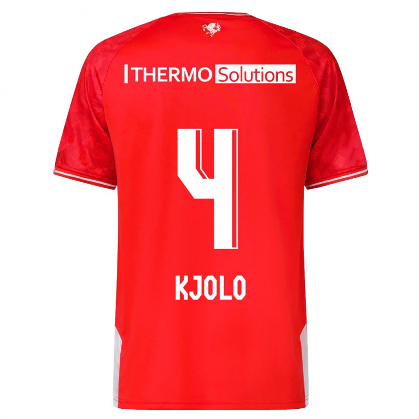 Men Football Mathias Kjølø #4 Red Home Jersey 2023/24 T-Shirt