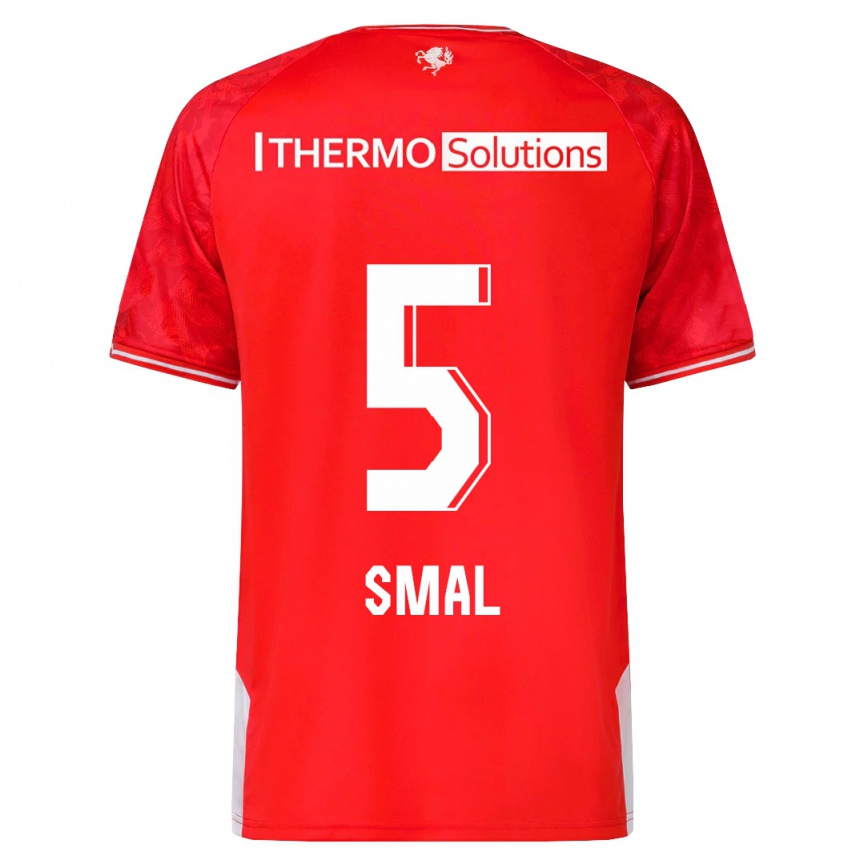 Men Football Gijs Smal #5 Red Home Jersey 2023/24 T-Shirt