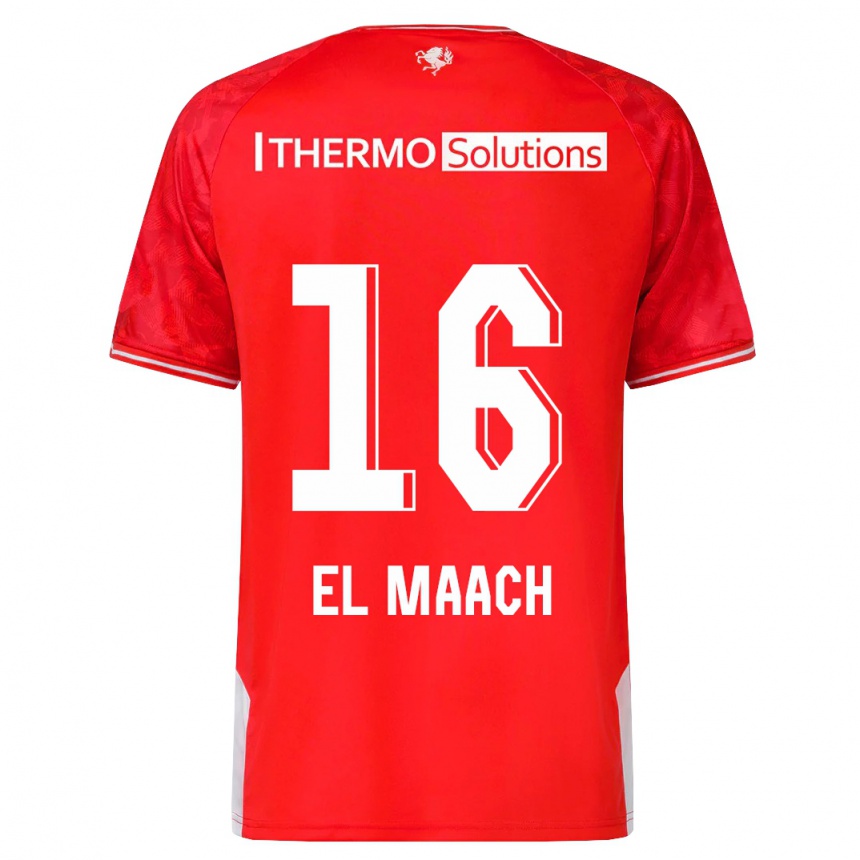 Men Football Issam El Maach #16 Red Home Jersey 2023/24 T-Shirt