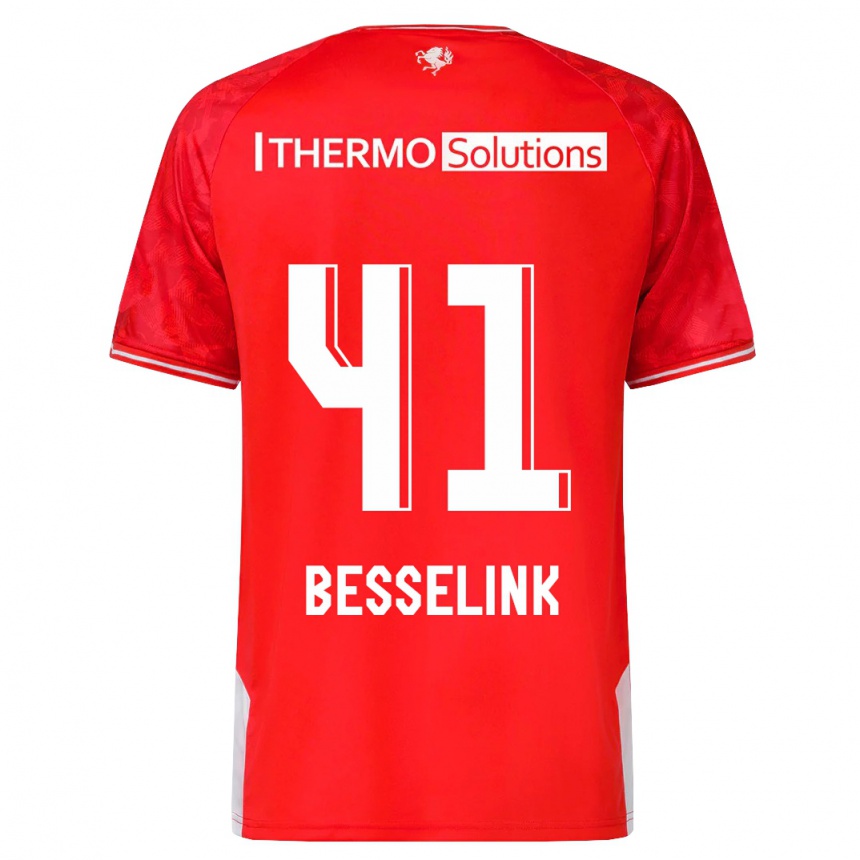 Men Football Gijs Besselink #41 Red Home Jersey 2023/24 T-Shirt