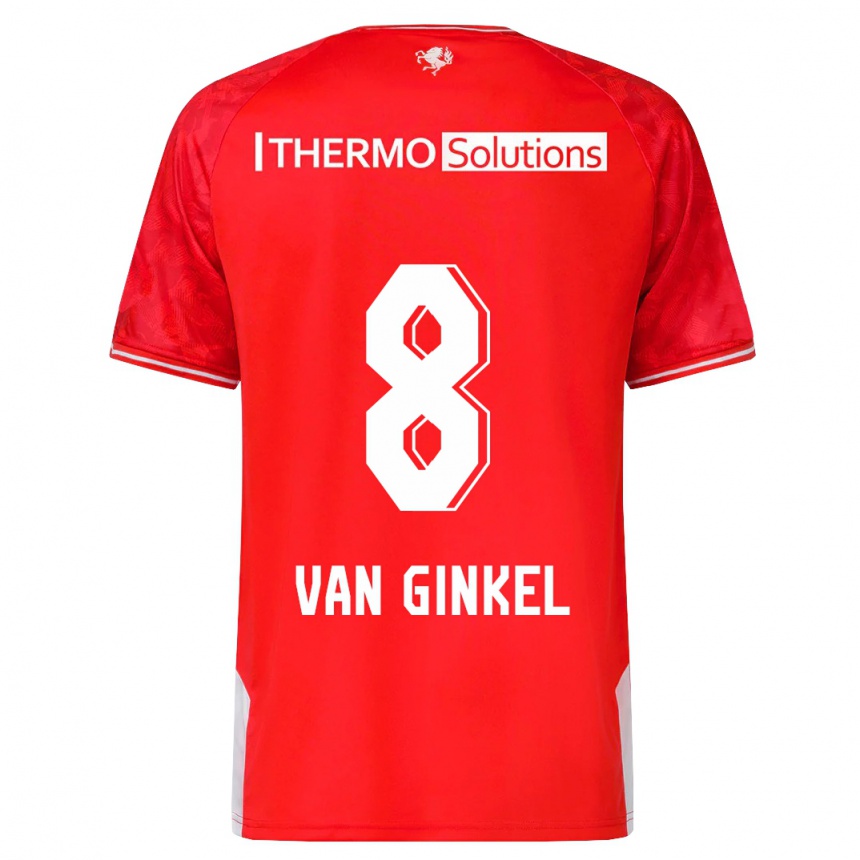 Men Football Danique Van Ginkel #8 Red Home Jersey 2023/24 T-Shirt