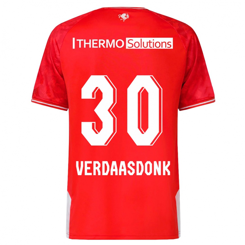 Men Football Suus Verdaasdonk #30 Red Home Jersey 2023/24 T-Shirt