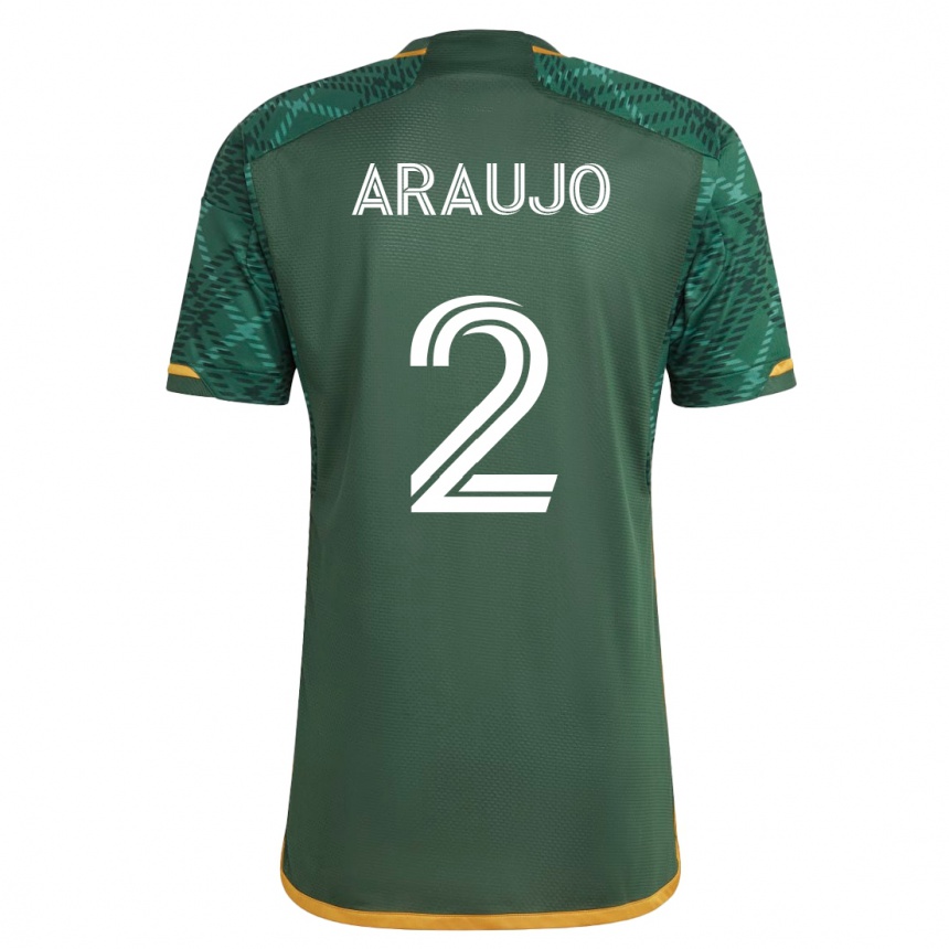 Men Football Miguel Araujo #2 Green Home Jersey 2023/24 T-Shirt