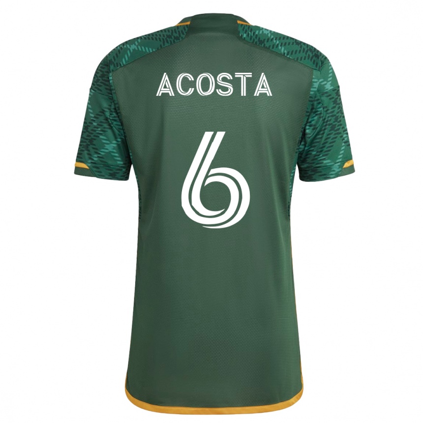 Men Football Bryan Acosta #6 Green Home Jersey 2023/24 T-Shirt