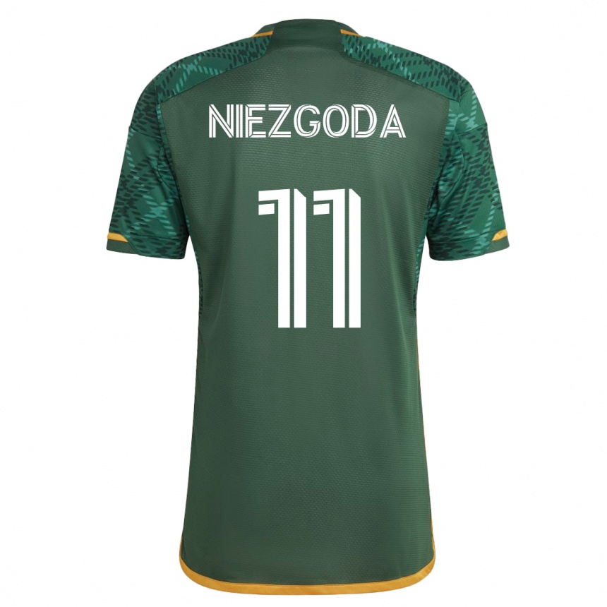 Men Football Jaroslaw Niezgoda #11 Green Home Jersey 2023/24 T-Shirt