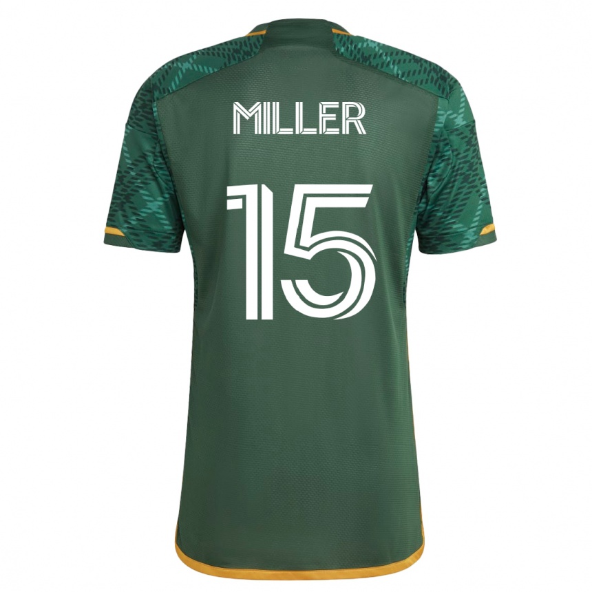Men Football Eric Miller #15 Green Home Jersey 2023/24 T-Shirt