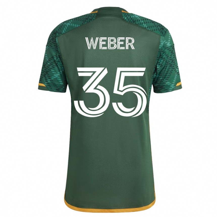 Men Football Tristan Weber #35 Green Home Jersey 2023/24 T-Shirt