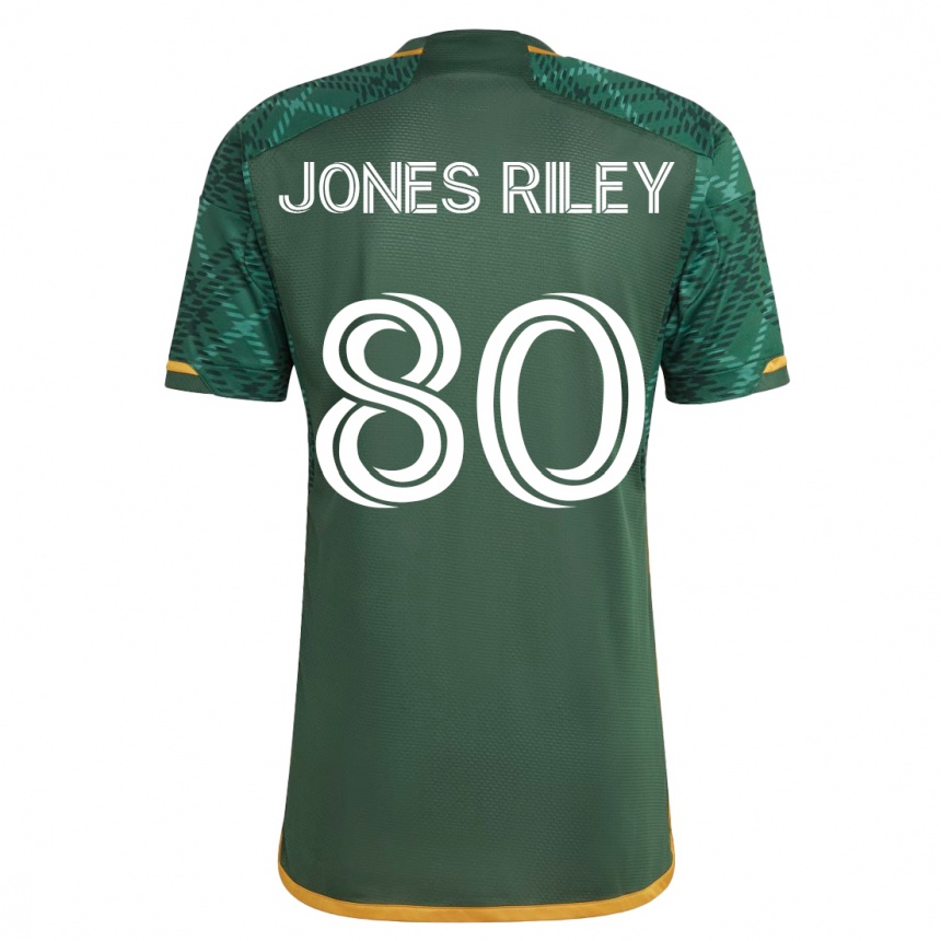 Men Football Jaden Jones-Riley #80 Green Home Jersey 2023/24 T-Shirt