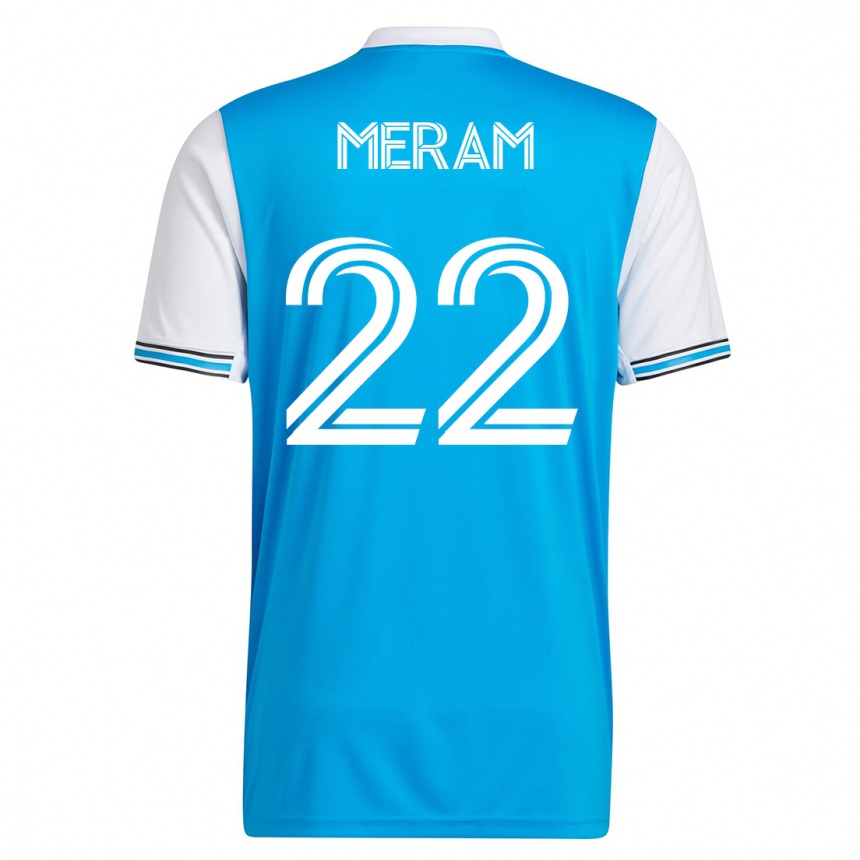Men Football Justin Meram #22 Blue Home Jersey 2023/24 T-Shirt