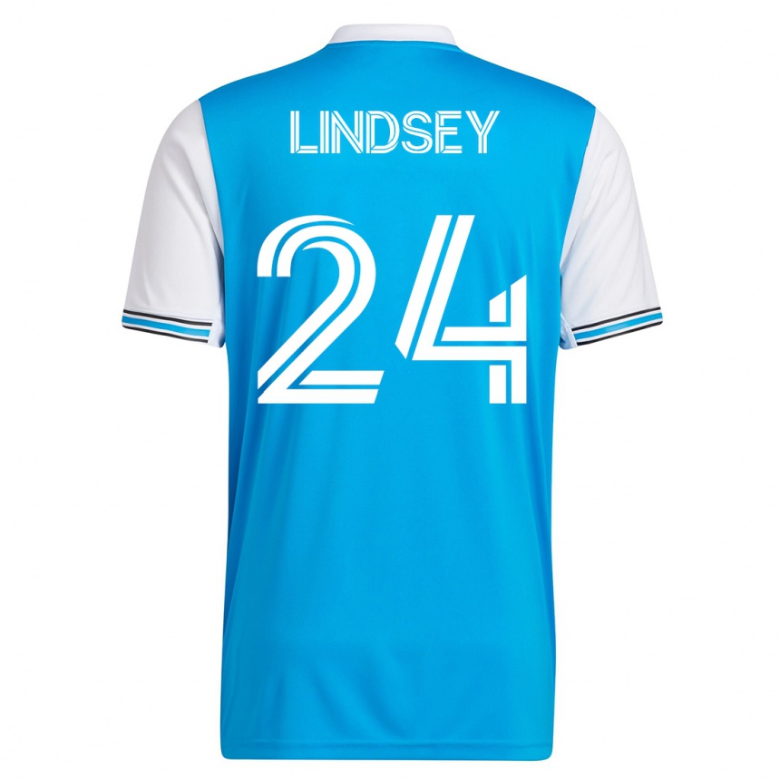 Men Football Jaylin Lindsey #24 Blue Home Jersey 2023/24 T-Shirt